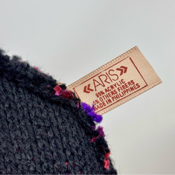 ARIS Acrylic Blend Knit Beanie Cap Fair Isle Winter Ski Hat Vintage One Size - Picture 6 of 8